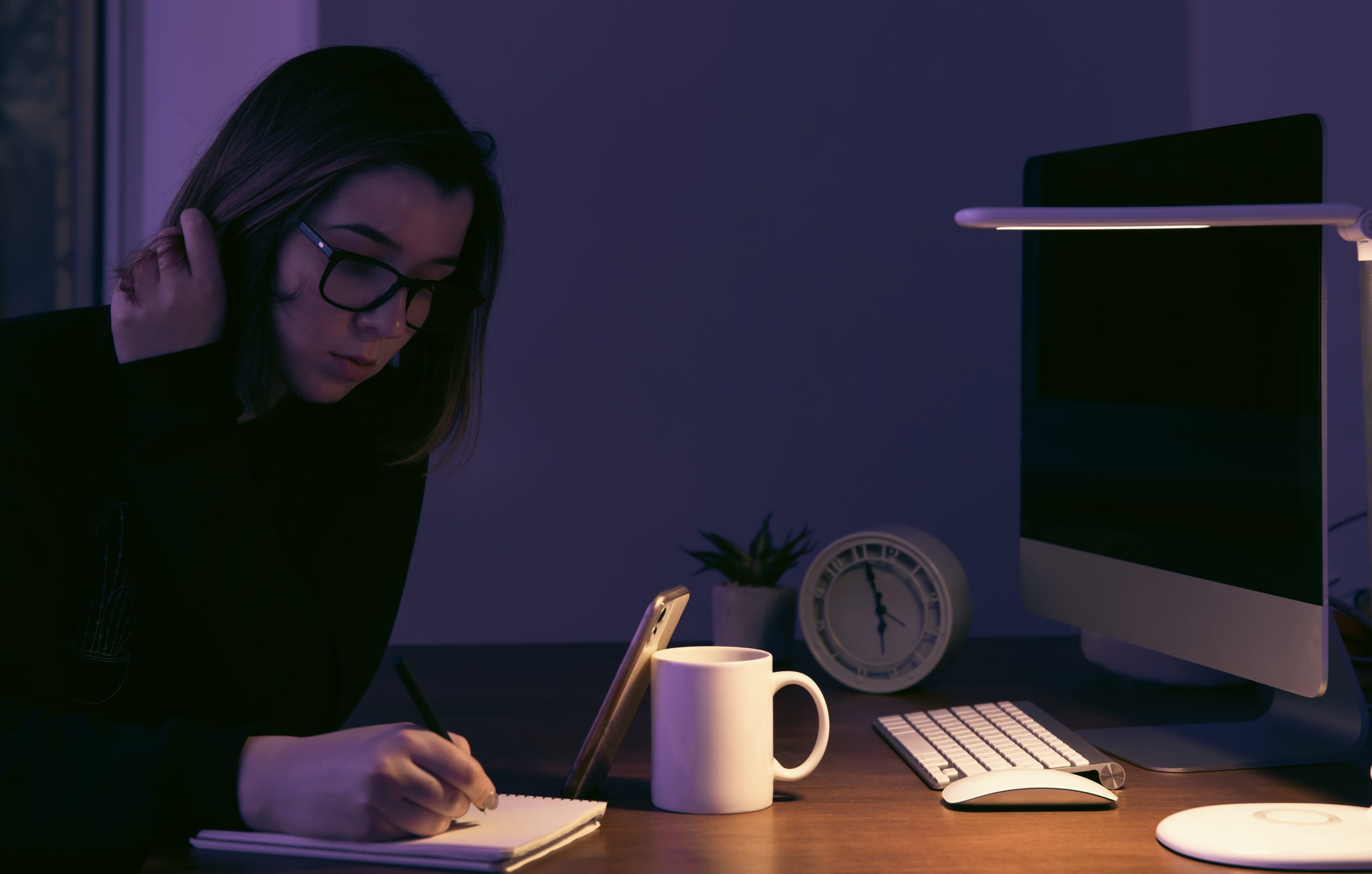 young-woman-working-night-workplace